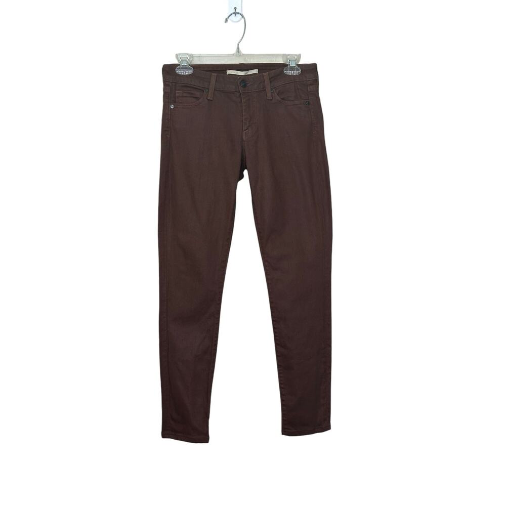 Vince. Lola Stonepipe coated brown skinny jeans size 27